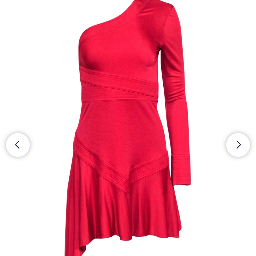 Alexis Elegant Red One-Shoulder Dress